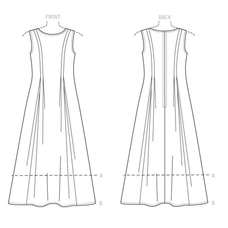 Patron Vogue 9236 E5 - Robe femme avec plis lâchés, disponible en deux longueurs