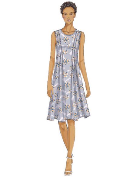 Patron Vogue 9236 E5 - Robe femme avec plis lâchés, disponible en deux longueurs