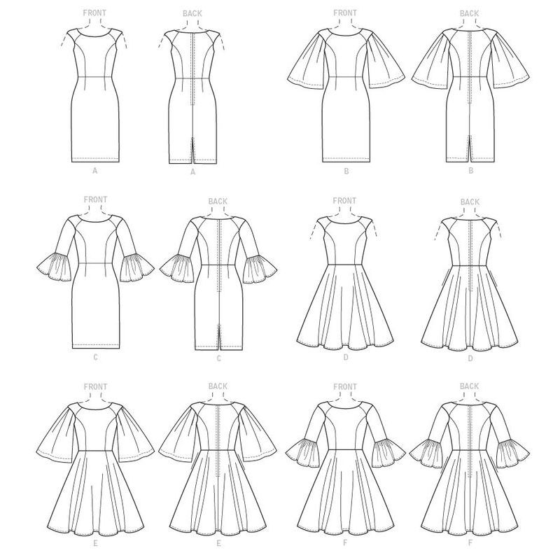 Patron Vogue 9239 A5 - Robes femme, style fourreau ou évasé