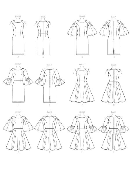 Patron Vogue 9239 A5 - Robes femme, style fourreau ou évasé