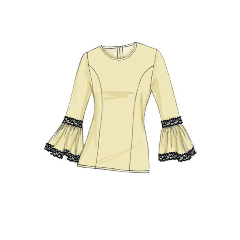 Patron Vogue 9243 A5 - Tops/Tee-Shirts femme à manches longues et volantées