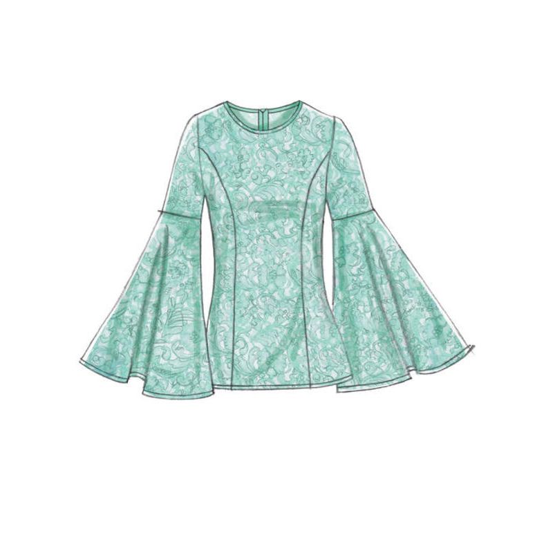 Patron Vogue 9243 A5 - Tops/Tee-Shirts femme à manches longues et volantées