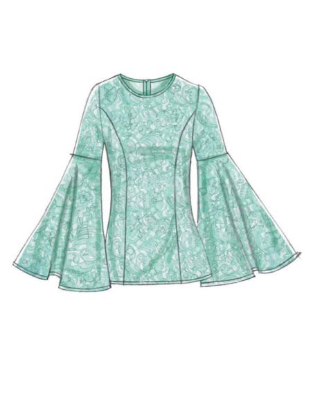 Patron Vogue 9243 A5 - Tops/Tee-Shirts femme à manches longues et volantées