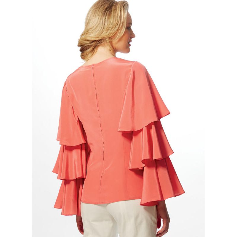 Patron Vogue 9243 E5 - Tops/Tee-Shirts femme à manches longues et volantées