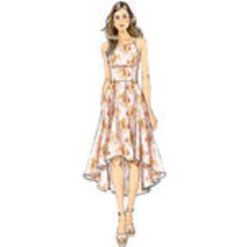 Patron Vogue 9252 A5 - Robe femme avec corsage bain de soleil et traîne