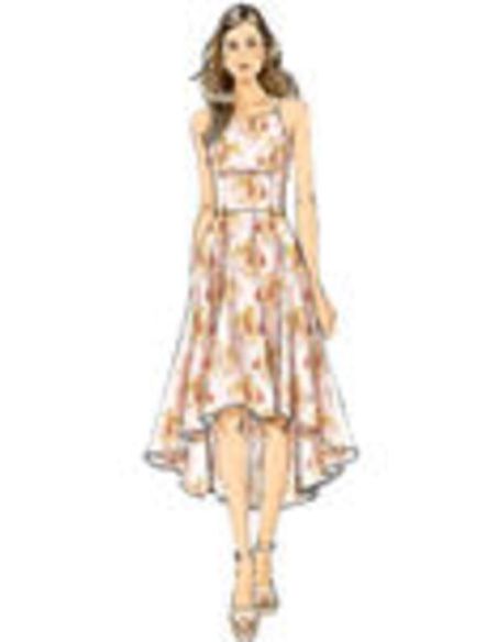 Patron Vogue 9252 E5 - Robe femme avec corsage bain de soleil et traîne