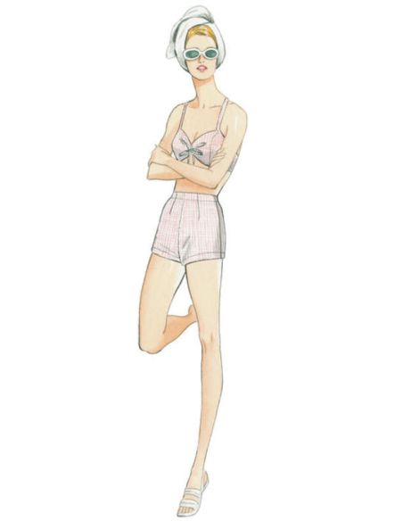 Patron Vogue 9255 A5 - Maillot de bain femme style vintage