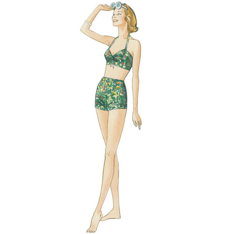 Patron Vogue 9255 A5 - Maillot de bain femme style vintage