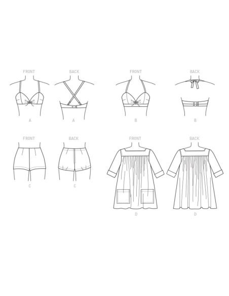 Patron Vogue 9255 E5 - Maillot de bain femme style vintage