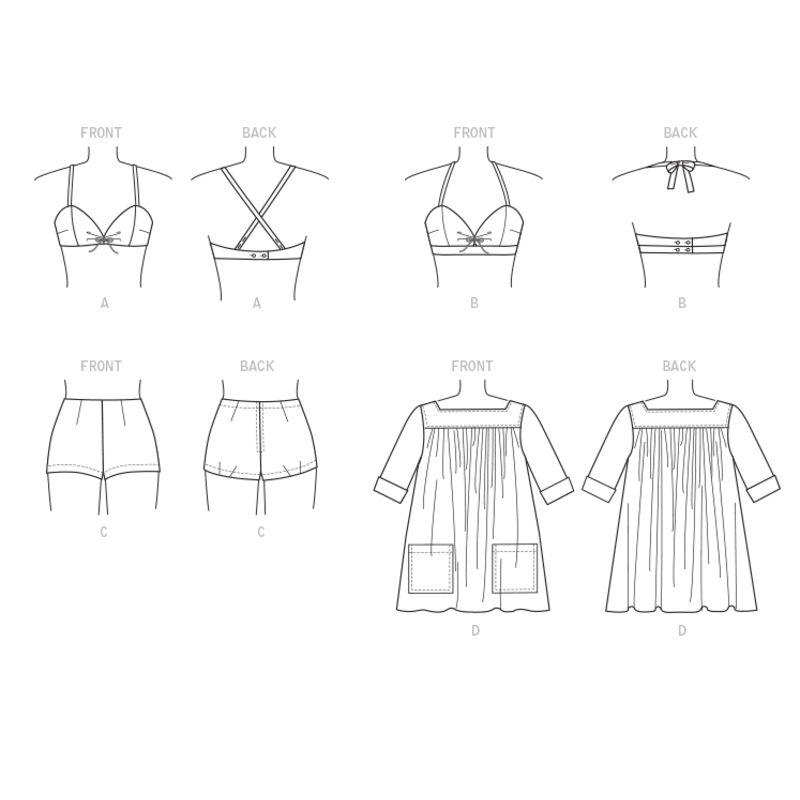 Patron Vogue 9255 E5 - Maillot de bain femme style vintage