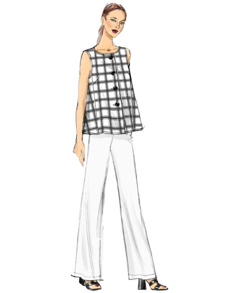 Patron Vogue 9258 B5 - Ensemble femme : Top, blouse et pantalon