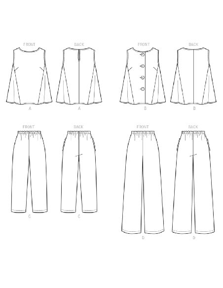 Patron Vogue 9258 B5 - Ensemble femme : Top, blouse et pantalon