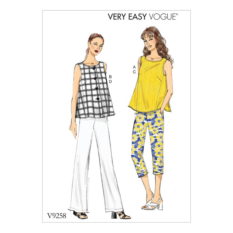 Patron Vogue 9258 B5 - Ensemble femme : Top, blouse et pantalon