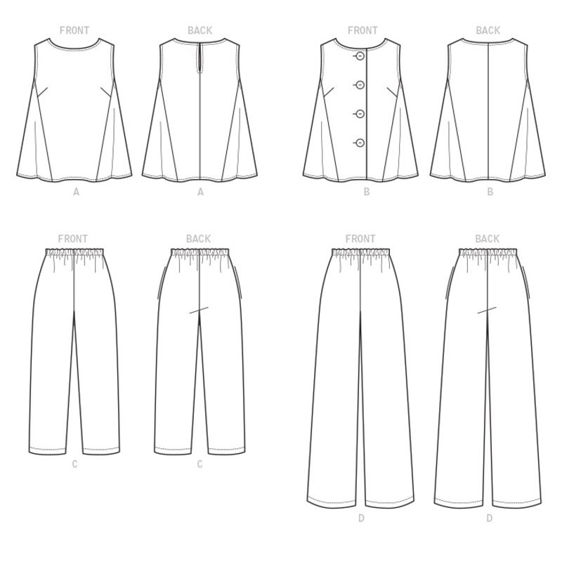 Patron Vogue 9258 B5 - Ensemble femme : Top, blouse et pantalon