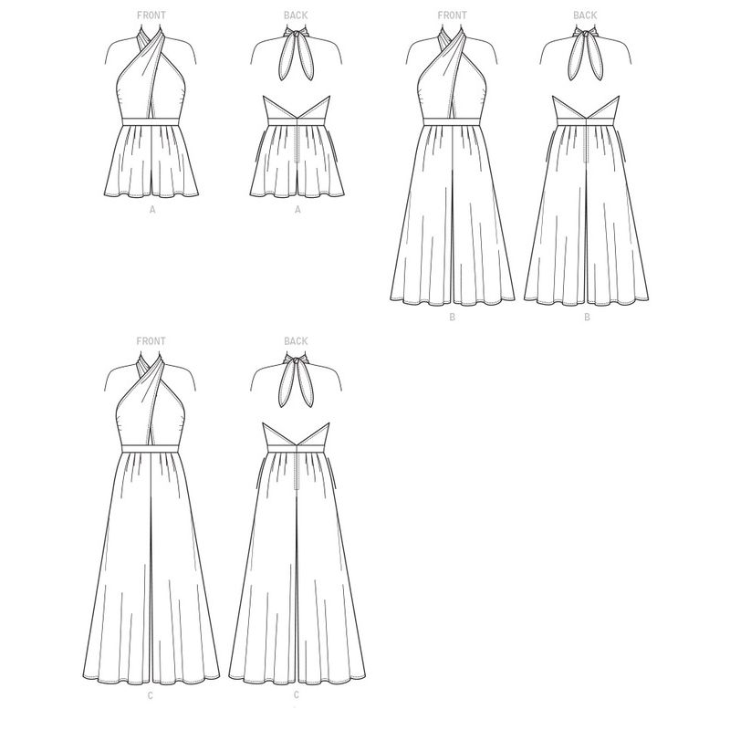 Patron Vogue 9259 E5 - Top péplum et combinaison-pantalon dos nu