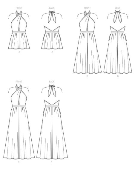 Patron Vogue 9259 E5 - Top péplum et combinaison-pantalon dos nu