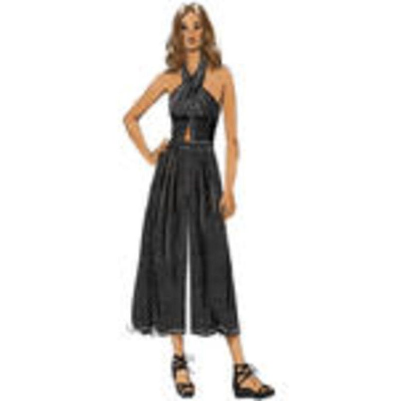 Patron Vogue 9259 E5 - Top péplum et combinaison-pantalon dos nu