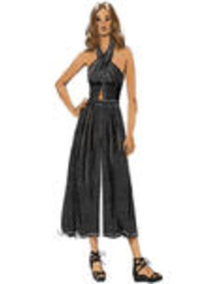 Patron Vogue 9259 E5 - Top péplum et combinaison-pantalon dos nu