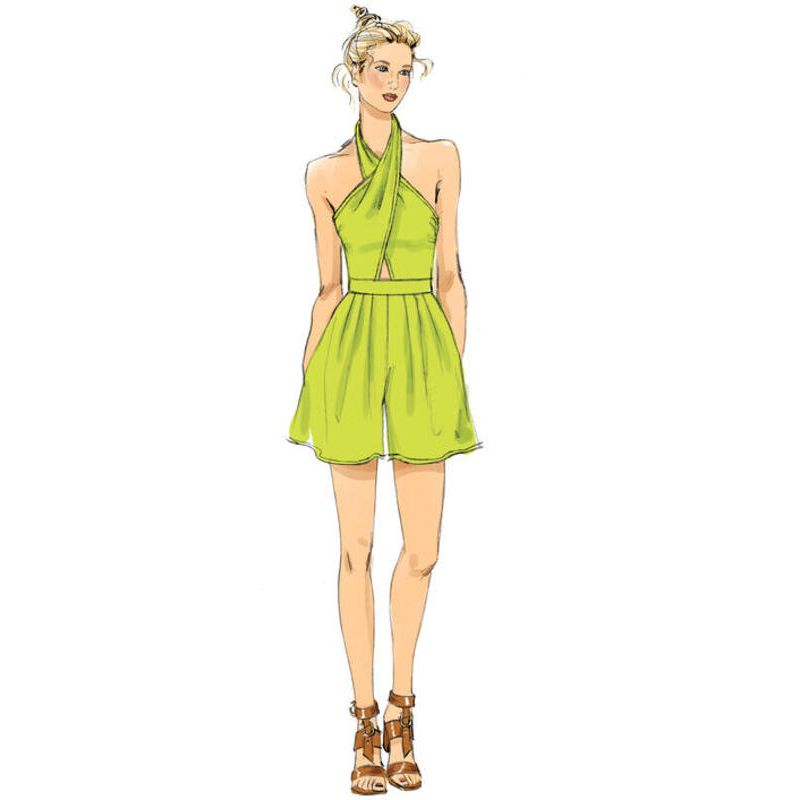 Patron Vogue 9259 E5 - Top péplum et combinaison-pantalon dos nu