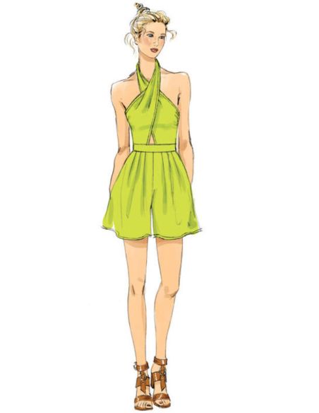 Patron Vogue 9259 E5 - Top péplum et combinaison-pantalon dos nu