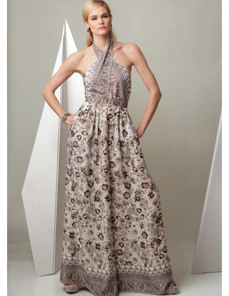 Patron Vogue 9259 E5 - Top péplum et combinaison-pantalon dos nu