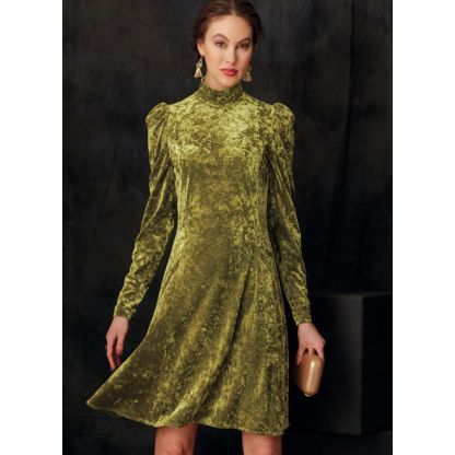 Patron Vogue 9264 A5 - Robes femme à col montant avec manches longues 2