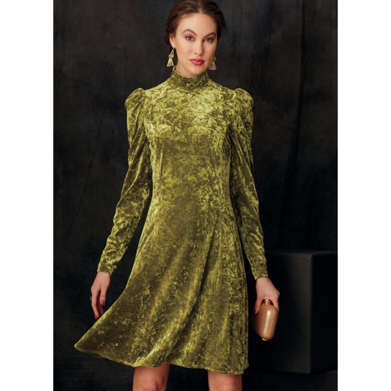 Patron Vogue 9264 A5 - Robes femme à col montant avec manches longues