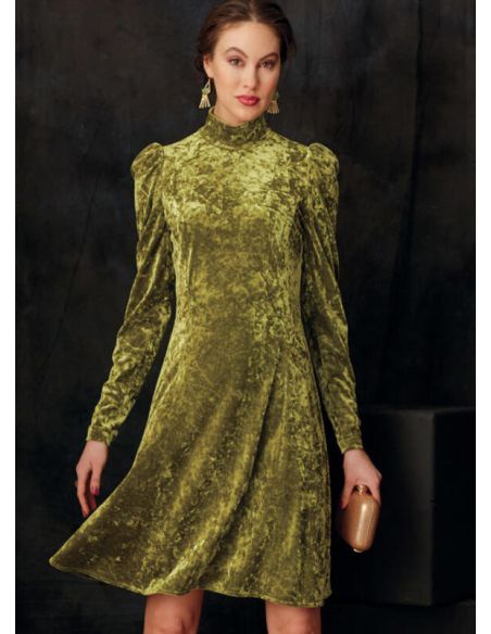 Patron Vogue 9264 E5 - Robes femme à col montant avec manches longues