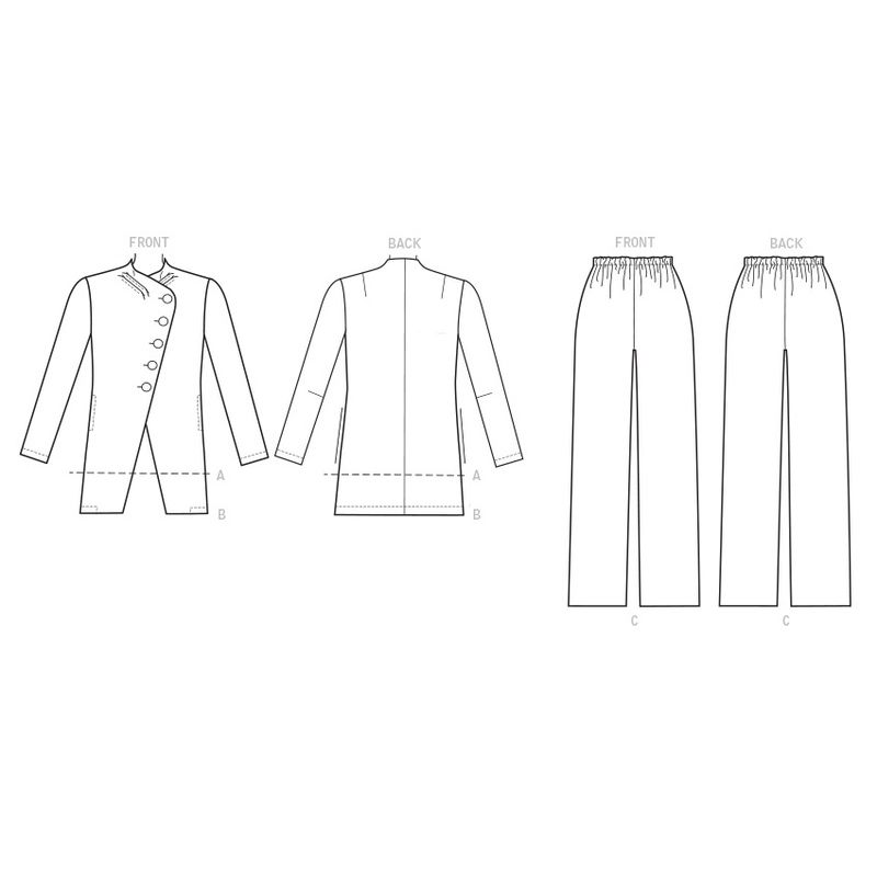 Patron Vogue 9274 A5 - Ensemble costume pour femme : Veste asymétrique et pantalon
