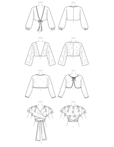 Patron Vogue 9276 OSZ - Boléros, capes et châles pour femme