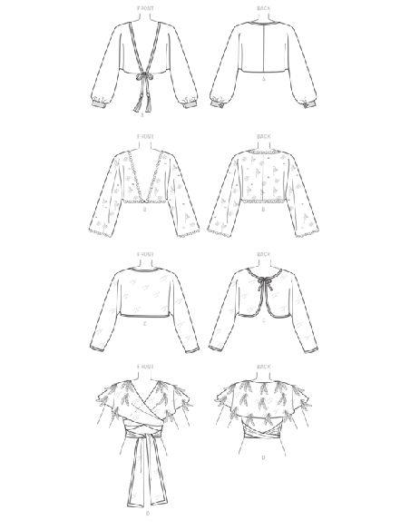 Patron Vogue 9276 OSZ - Boléros, capes et châles pour femme