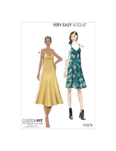 Patron Vogue 9278 A5 - Robe pour femme à bretelles