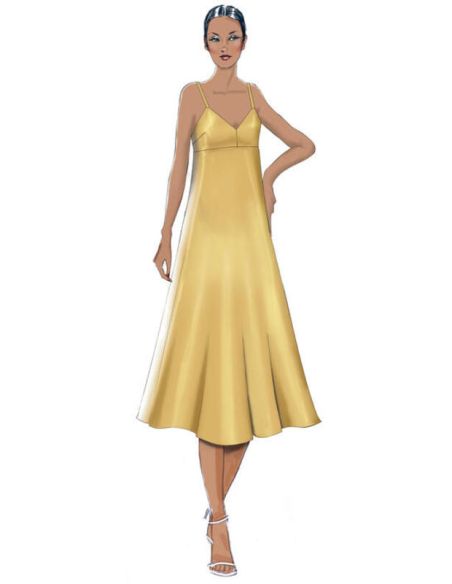 Patron Vogue 9278 E5 - Robe pour femme à bretelles