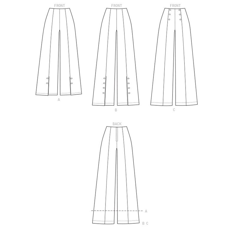 Patron Vogue 9282 OSZ - Pantalons femme évasés, style Palazzo, avec détails boutons