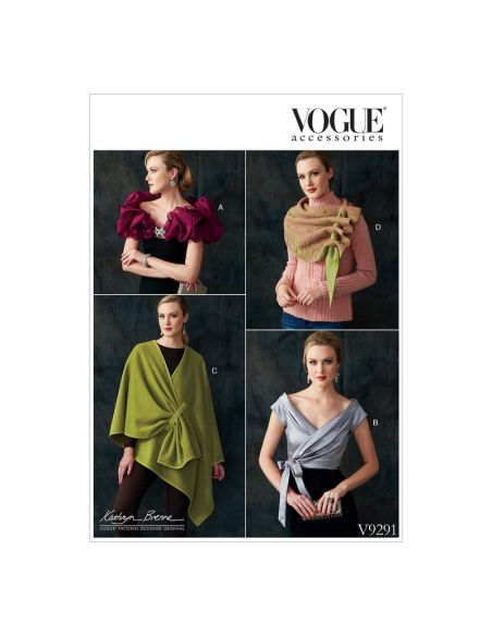Patron Vogue 9291 XY - Châles boléro et écharpe