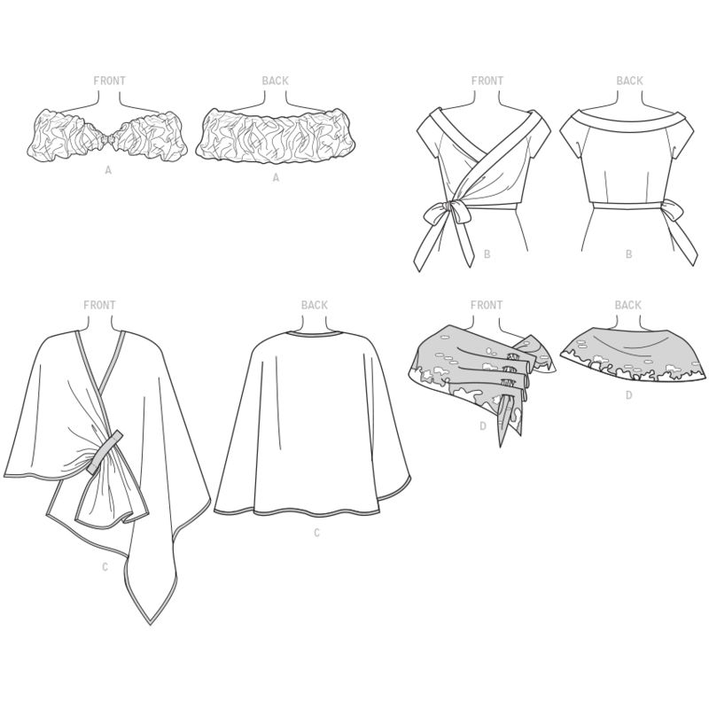 Patron Vogue 9291 XY - Châles boléro et écharpe