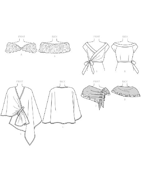 Patron Vogue 9291 XY - Châles boléro et écharpe