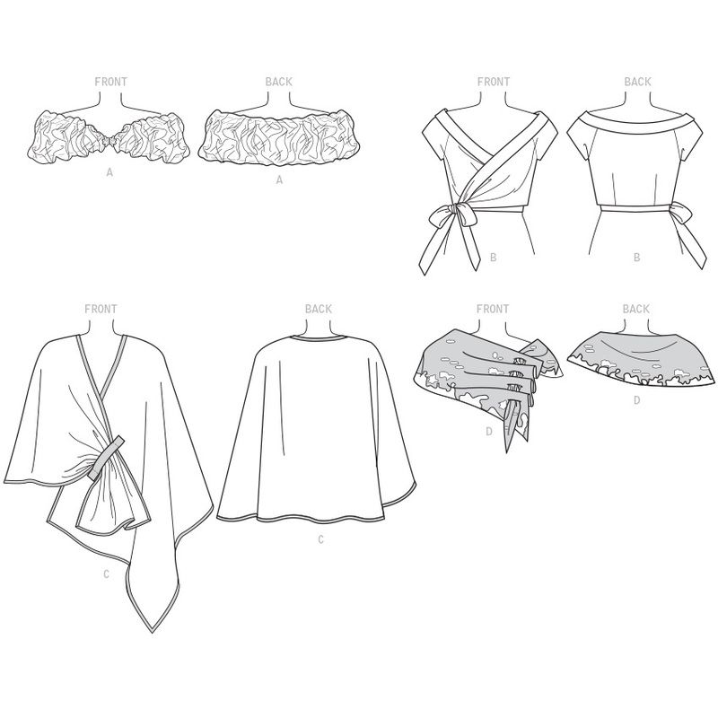 Patron Vogue 9291 XY - Châles boléro et écharpe