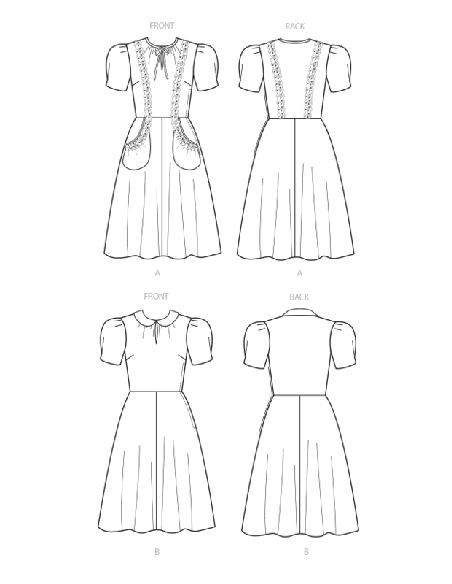 Patron Vogue 9294 A5 - Robe femme style années 1930