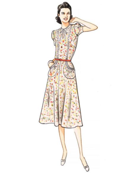 Patron Vogue 9294 E5 - Robe femme style années 1930