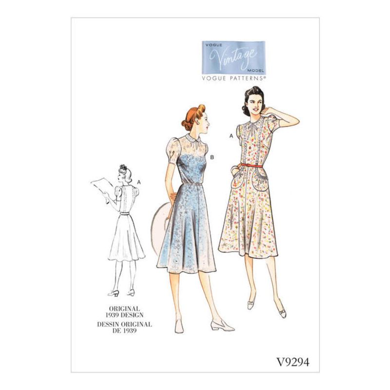 Patron Vogue 9294 E5 - Robe femme style années 1930