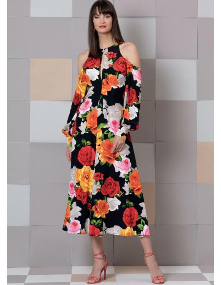 Patron Vogue 9296 A5 - Robes pour femmes à épaules nues et taille haute