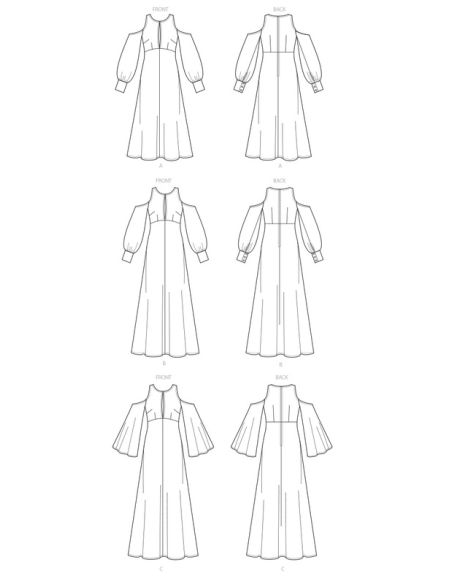 Patron Vogue 9296 E5 - Robes pour femmes à épaules nues et taille haute