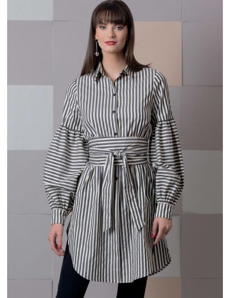 Patron Vogue 9299 E5 - Chemisiers pour femme à manches bouffantes