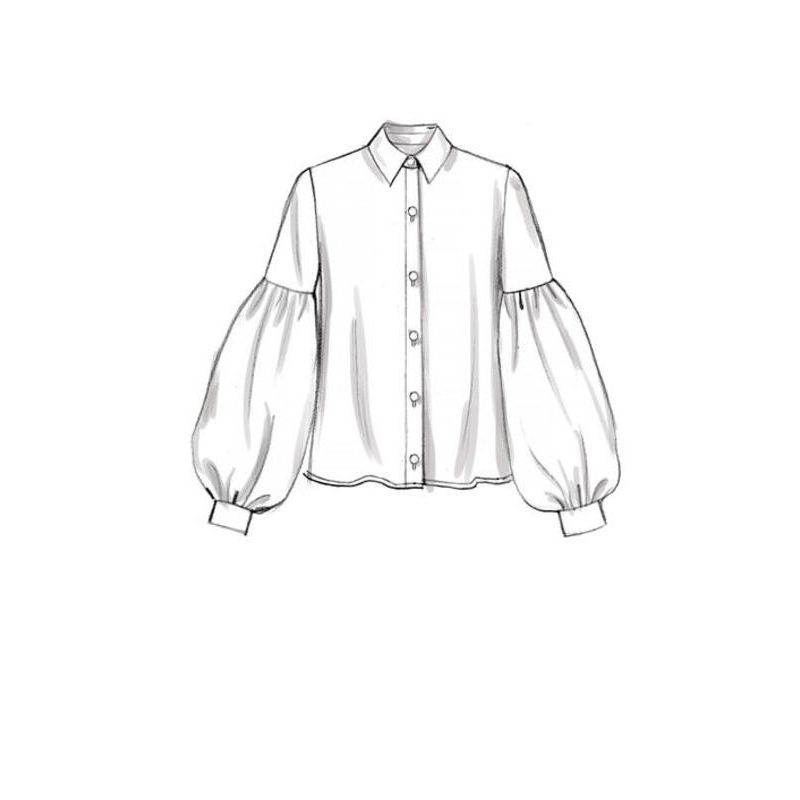 Patron Vogue 9299 E5 - Chemisiers pour femme à manches bouffantes