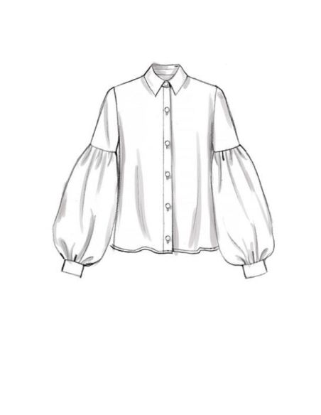 Patron Vogue 9299 E5 - Chemisiers pour femme à manches bouffantes