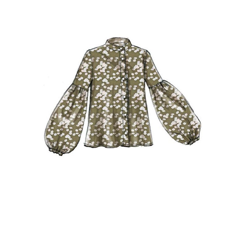 Patron Vogue 9299 E5 - Chemisiers pour femme à manches bouffantes