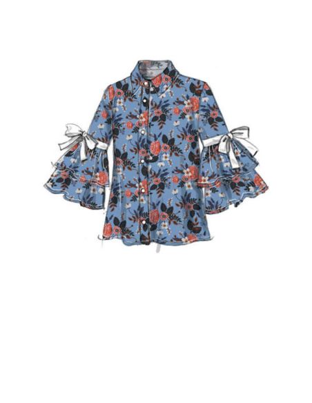 Patron Vogue 9299 E5 - Chemisiers pour femme à manches bouffantes