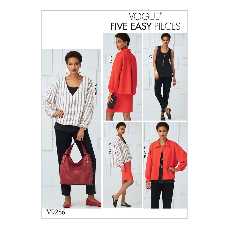 Patron Vogue 9286 ZZ - Ensemble pour femme : Chemisier, top, jupe et pantalon