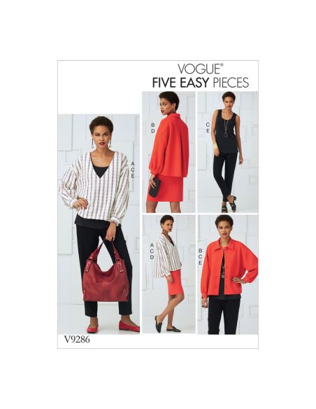 Patron Vogue 9286 ZZ - Ensemble pour femme : Chemisier, top, jupe et pantalon